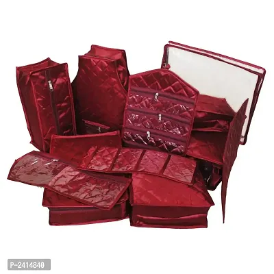 Set of 11 Pieces Designer Full Wedding Wear Cover Set or Dulhan Setnbsp;(Maroon)-thumb0