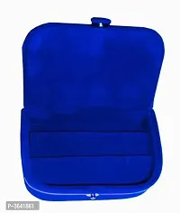 Trendy Blue Solid Velvet Women Earring Jewellery Vanity Box-thumb1