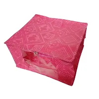 Pack of 2 Pieces High Quality printed Non woven saree cover,Travelling bags&nbsp;(Pink)-thumb2