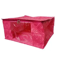 Pack of 2 Pieces High Quality printed Non woven saree cover,Travelling bags&nbsp;(Pink)-thumb4