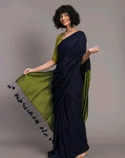 Glamorous Cotton Saree without Blouse piece 