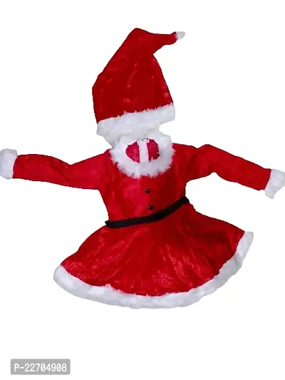 Santa Claus Girl Christmas Fancy Dress Costume for Kids-thumb0