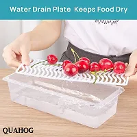 CARTIVA  Fridge Storage Boxes  Fridge Organizer with Removable Drain Plate Tray Keeps Fruits, Vegetables, Meat, Fish Fresh Longer 1500 ML, (Pack of 6)-thumb1