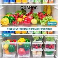 CARTIVA  Fridge Storage Boxes  Fridge Organizer with Removable Drain Plate Tray Keeps Fruits, Vegetables, Meat, Fish Fresh Longer 1500 ML, (Pack of 6)-thumb2