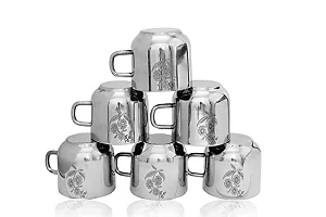 Stylish Stainless Steel Mugs 150 ML Each, Set of 6 Piece-thumb1