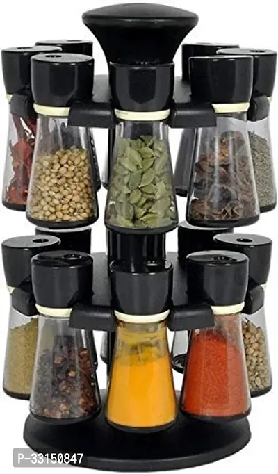 CARTIVA16 in 1 Revolving Spice Rack 360deg; Revolving Round Shape Transparent Spice Racks, Container,Masala Box,Spice Box, Kitchen Storage, Condiments Set pack of 14-thumb3