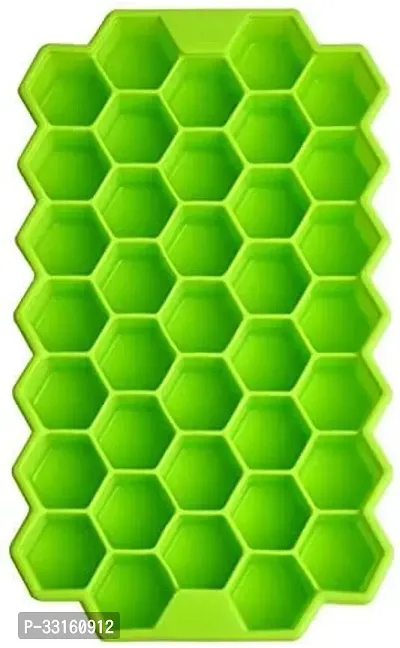 Ice Cube Tray with Silicon Ice Mold Trays Flexible Silicone Honeycomb Shape 37 Cavity Ice Cube Tray with Lid Mould Ice Trays Reusable Multicolor (Pack of 3)-thumb5