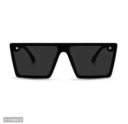 Stylish Black Plastic Rectangle Sunglasses For Men-thumb0