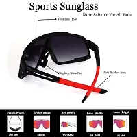 SAROS Sports Sunglasses for Men Women Youth IPL Cricket Baseball Fishing Cycling Running Golf Motorcycle Mountain Bike Tac Glasses (Blue White)-thumb2