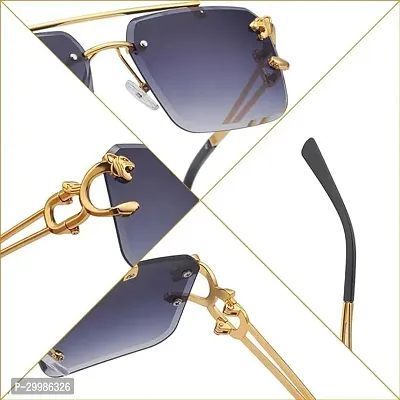 Rimless Sunglasses for Men Women Square Fashion Shades-thumb3