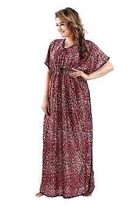 Kaftan Nighty for Women  Girls-Pack of 1 Maroon/Brown-thumb1