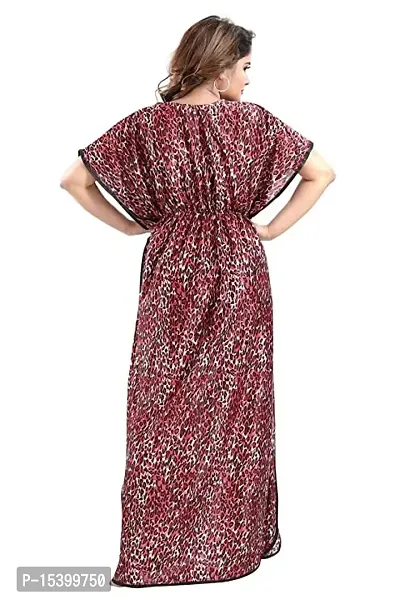 Kaftan Nighty for Women  Girls-Pack of 1 Maroon/Brown-thumb4