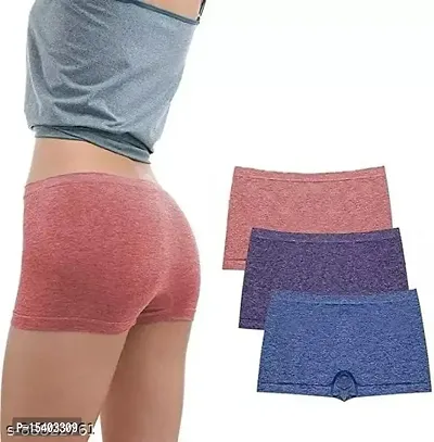 Women's Cotton Boyshorts/Boyshorts Panties for Women/Boyshorts Panties for Girls/ (Pack of 3) (M) Multicolour