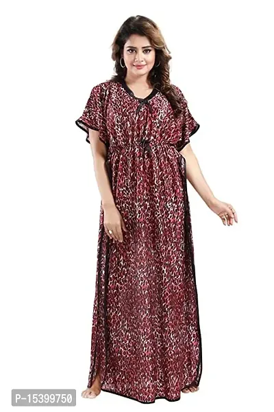 Kaftan Nighty for Women  Girls-Pack of 1 Maroon/Brown