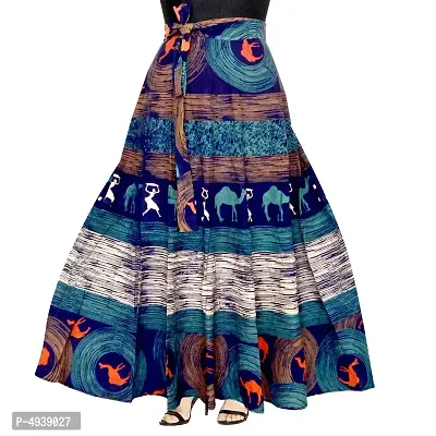 Stylish Self Design Stylish Wrap Around Multicolor Skirt-thumb0