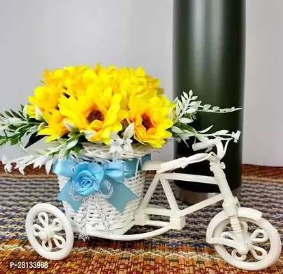 Decorative Yellow Flower Pot With Cycle Shape