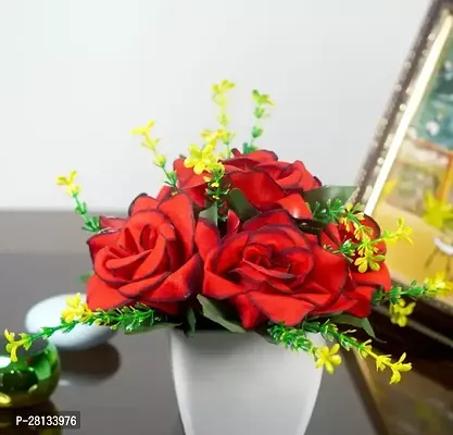Beautiful Red Rose Flower with Pot For home