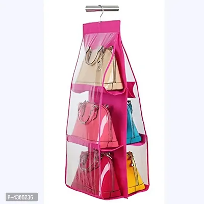 Hanging Handbag Organizer Dust-Proof Storage Holder Bag Wardrobe Closet for Purse Clutch with 6 Pockets (Assorted)