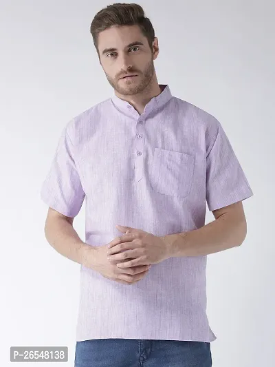 Reliable Purple Cotton Solid Kurtas For Men-thumb0