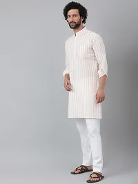 Reliable White Cotton Striped Kurta Sets For Men-thumb1