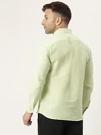 Elegant Green Cotton Solid Long Sleeves Regular Fit Casual Shirt For Men-thumb3