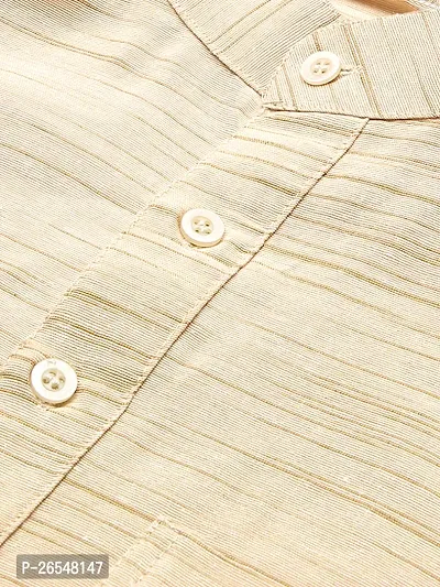 Reliable Beige Cotton Solid Kurtas For Men-thumb2