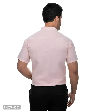 Elegant Pink Cotton Solid Short Sleeves Regular Fit Casual Shirt For Men-thumb4