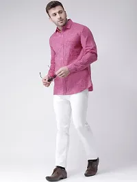 Elegant Purple Linen Solid Long Sleeves Regular Fit Casual Shirt For Men-thumb3