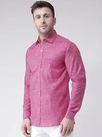 Elegant Purple Linen Solid Long Sleeves Regular Fit Casual Shirt For Men-thumb1