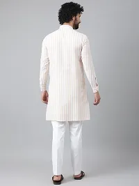 Reliable White Cotton Striped Kurtas For Men-thumb2