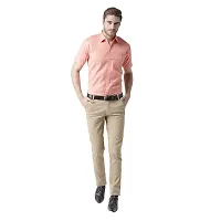 Elegant Orange Cotton Solid Short Sleeves Regular Fit Casual Shirt For Men-thumb3