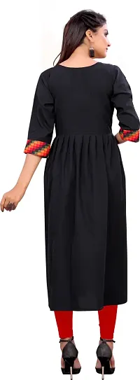 Elegant Black Self Design Silk Blend Kurta For Women-thumb1