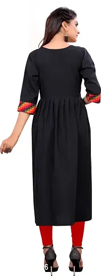 Elegant Black Self Design Silk Blend Kurta For Women-thumb2
