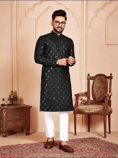 Reliable Embellished Kurta For Men