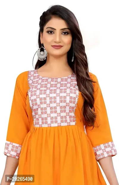 Elegant Orange Self Design Silk Blend Kurta For Women-thumb5