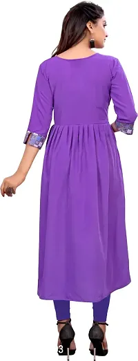 Elegant Purple Self Design Silk Blend Kurta For Women-thumb2