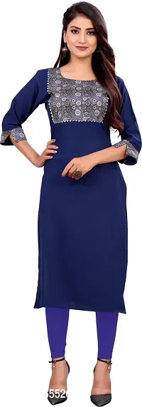 Elegant Blue Self Design Silk Blend Kurta For Women