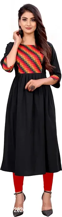 Elegant Black Self Design Silk Blend Kurta For Women