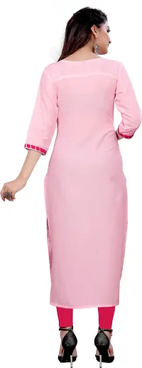 Elegant Pink Self Design Silk Blend Kurta For Women-thumb1