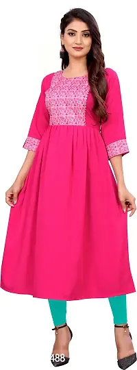 Elegant Pink Self Design Silk Blend Kurta For Women