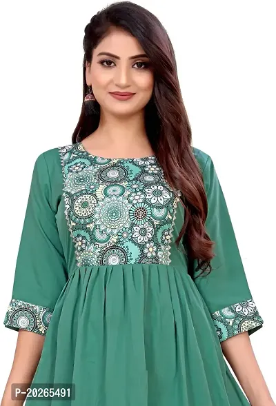 Elegant Green Self Design Silk Blend Kurta For Women-thumb5