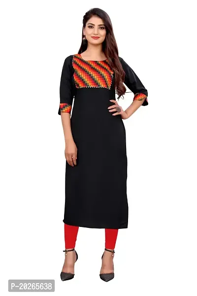 Elegant Black Self Design Poly Silk Kurta For Women-thumb0