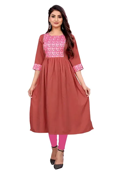 Elegant Self Design Silk Blend Kurta For Women