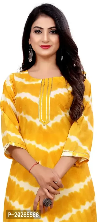 Elegant Yellow Self Design Cotton Blend Kurta with Bottom Set For Women-thumb4