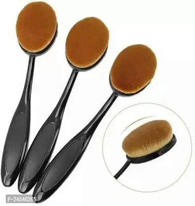 Oval Foundation/Highlighter Makeup Brush Pack Of 3