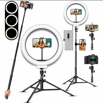 10 Inches LED Ring Light for Camera, and Video Shooting, Makeup with 7 Feet Long Foldable and Lightweight Ring Light Stand