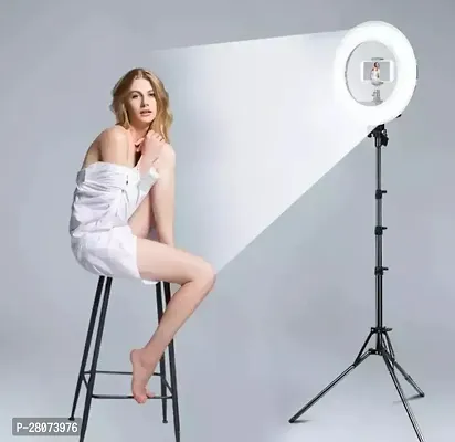 10 Inches LED Ring Light for Camera, and Video Shooting, Makeup with 7 Feet Long Foldable and Lightweight Ring Light Stand-thumb0