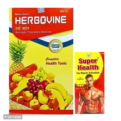 Ayurvedic HERBOVINE Syrup  SUPER HEALTH Capsule (combo pack)-thumb0