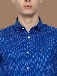 Reliable Blue Cotton Printed Long Sleeves Casual Shirts For Men-thumb3