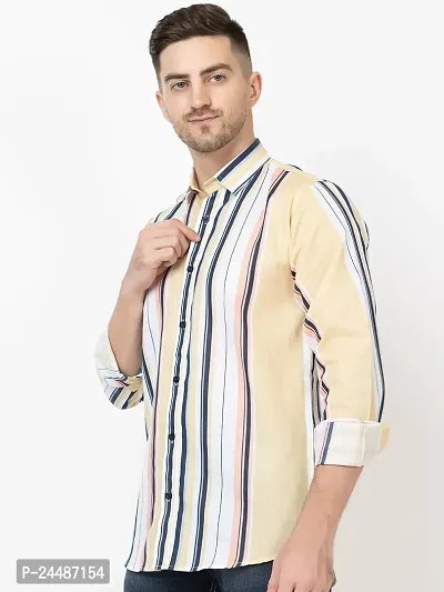 FREKMAN Fashion Shirt for Men || Cotton Striped Shirt for Boys || Twisted Full Sleeve || Ideal for Casual Shirt-thumb3